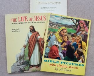 3 Vintage Bible Stories Books For Children 1961 1957 Rare