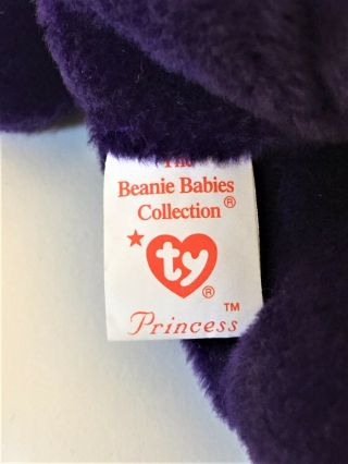1997 Ty Beanie Baby Princess Diana Bear with PVC Pellets 1st Edition - Very Rare 5
