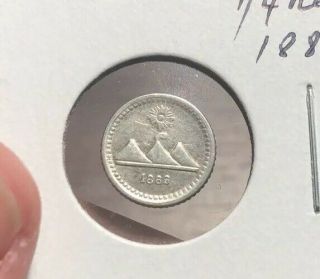 Guatemala 1/4 Real 1889 Silver Rare Coin