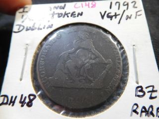 C138 Ireland Dublin 1792 Camac Kyan & Camac Conder 1/2 Penny D&h - 38 Rare