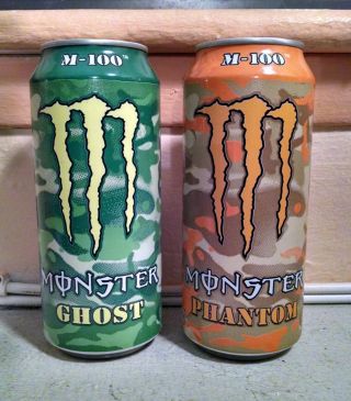 Empty Monster Energy M - 100 Ghost & Phantom 16 Oz Cans - Top Or Bottom - Rare