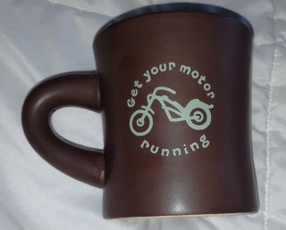 Life Is Good Coffee Mug Cup Brown Get Your Motor Running Motorcycle Lig Rare
