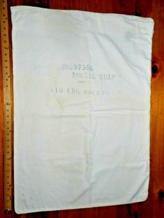 Rare Vintage Arctic Soap Chips 110 Lb Bag Sack Textile 100 Lb Cloth