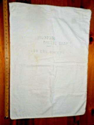Rare Vintage Arctic Soap Chips 110 lb Bag Sack Textile 100 lb Cloth 3