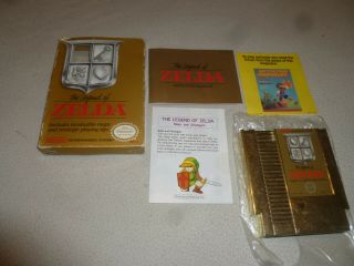 Boxed Nintendo Nes Video Game The Legend Of Zelda Map Rare Gold Complete
