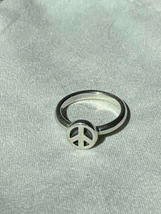 Retired Rare James Avery Peace Sign Ring Sterling Silver Size 7