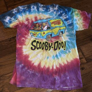 Rare Vintage 90’s Scooby Doo Mystery Machine Tie Dye T Shirt Size S