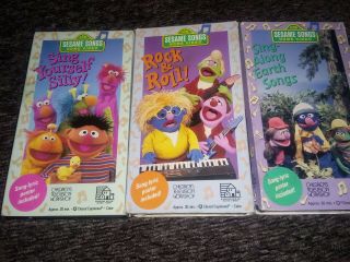 3 Rare Sesame Street Vhs Rock & Roll Sing Along Earth Songs Sing Yourself Silly