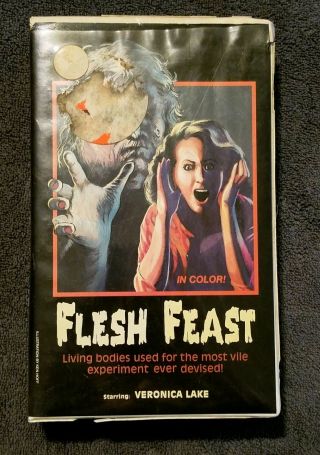 Flesh Feast Clamshell Vhs World Video Pictures Cult Gore Horror Rare