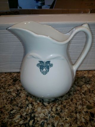 Rare Usma West Point Cadet Mess Hall Water Pitcher Shenango China Repaired