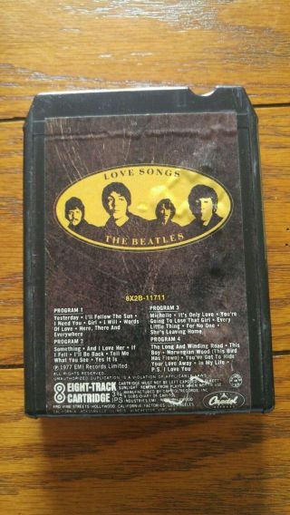 The Beatles Love Songs Vintage Rare 8 Track Tape Late Nite Bargain