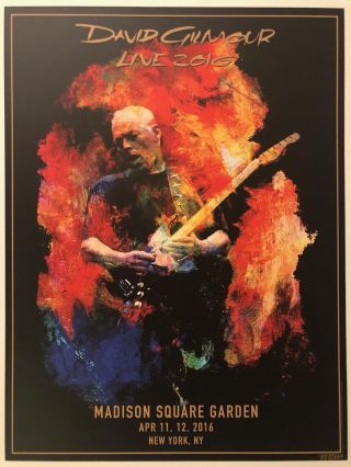 David Gilmour Pink Floyd Rare 448/600 Msg Madison Square Garden Poster