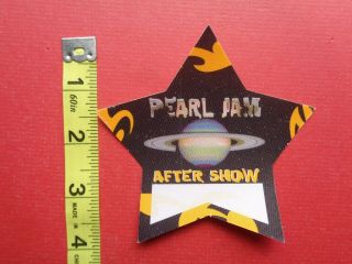 Pearl Jam Star Shaped Cloth Backstage Pass,  Rare Die - Cut
