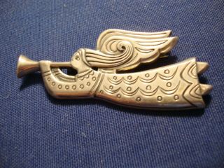 Old Pawn Rare Trumpeting Angel James Avery Sterling Silver Brooch