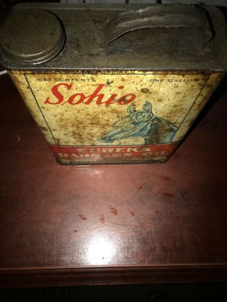 Vintage Sohio Eureka Harness Oil Standard Oil Companny 1 Gallon Rare Can 6