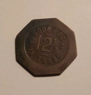 Ultra Rare 12 1/2 Cent Cam Bisson Trade Token (vg/f) Never Before