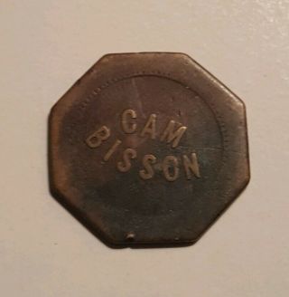 Ultra Rare 12 1/2 cent Cam Bisson Trade Token (VG/F) Never Before 2