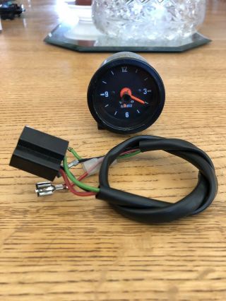Rare 1981 - 1993 Volvo 240 Oem 52mm Small Clock Accessory With Harness