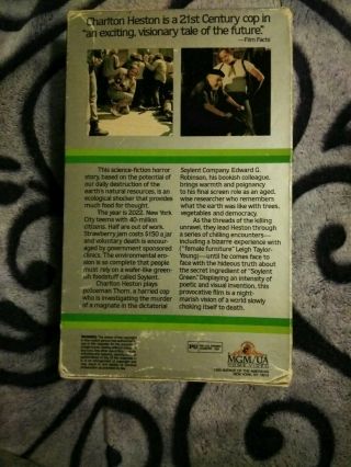 RARE Soylent Green VHS 1973/1983 - Big Box - Charlton Heston MGM vintage retro 4