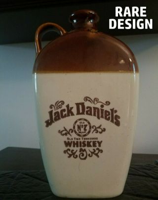 Jack Daniels Tennessee Stoneware Advertising Whiskey Jug Rare Design Vintage