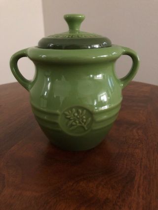 Rare Le Creuset Green Olive Jar With Lid - No Fork - 12oz