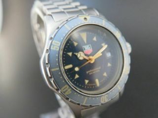 Rare Tag Heuer 2000 Professional 972.  608 Quartz Watch Date Navy Dial [6196j]