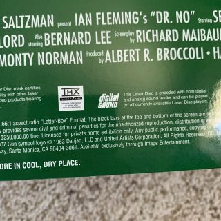 James Bond 007 - Dr.  No Deluxe Letterbox Edition Laserdisc - VERY RARE VERSION 3
