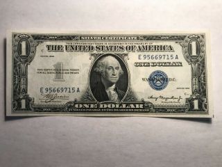 1935 $1 Silver Certificate Note - Rare Double Date - Ch Gem Unc Crisp