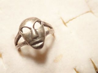 Ultra Rare Mask Cameo 925 Sterling Silver Old Pawn Ring