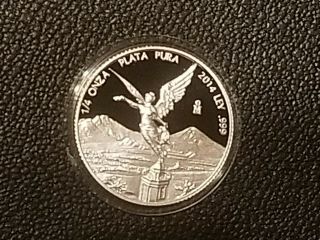 2014 Mexico 1/4 Oz Silver Libertad Proof In Capsule Key Date 1,  700 Minted Rare
