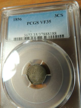 1856 3 Cnt Silver Pcgs Vf 35 Rare