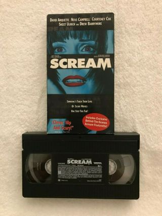 Scream (1996) - Vhs Movie - Horror - Courtney Cox Blue Box - Neve Campbell - Rare