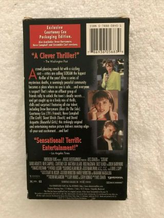 Scream (1996) - VHS Movie - Horror - Courtney Cox Blue Box - Neve Campbell - RARE 2