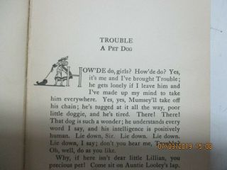 1917 Antique Rare Children ' s Book TROUBLE A PET DOG Signed by Author Short Tales 4