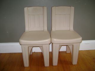 2 Step 2 Lifestyle Childs Chair Sturdy Plastic Chunky Crafts Picnic Kitchen Rare