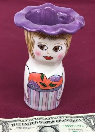 Susan Paley Bella Casa Blossom Lady Vase Holder By Ganz Rare - Purple Cute