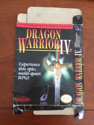 Nes Dragon Warrior 4 Nes Box Only Rare Nintendo Entertainment System