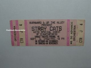 Stray Cats 1982 Concert Ticket Sooner Theatre Norman Ok Rare Brian Setzer