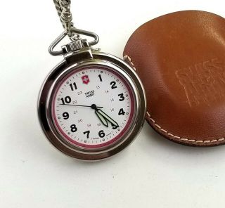 Rare,  Unique Swiss Pocket Watch Swiss Army W/leather Case