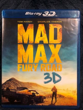 Rare 3d Mad Max: Fury Road In 3d (blu - Ray Disc,  2015,  Blu - Ray 3d,  Dvd)