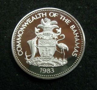 1983 Bahamas 1 Dollar - Km 93 - Gem Proof - Rare Only 1020 Minted