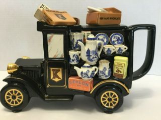 Rare Cardew Blue Kirvans Tea Truck Teapot - Blue Willow Pottery