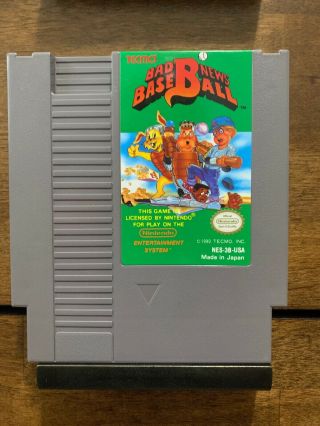 Bad News Baseball (1990) Nintendo Nes Cleaned Rare Tecmo Retro Classic