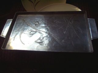 Rare Htf Vintage Wendell August Hammered Aluminum Fish Serving Tray 608
