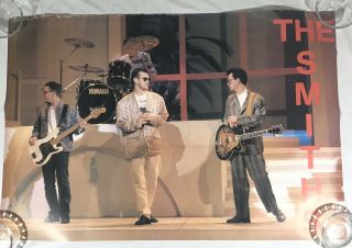 The Smiths Morrissey Band On Stage Live Poster 22 X 32 Johnny Marr 80s Vtg Rare