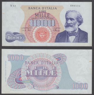 Italy 1000 Lire 04 Gennaio 1968 (axf) Crisp Banknote P - 96 Rare Date