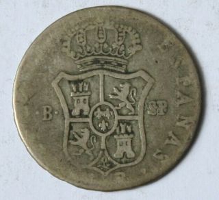 Spain Fernando Vii Silver 4 Reales On 2 Reales Planchet 1812 B - Sp Barcelona Rare