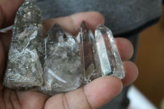 Rare Natural Ghost Phantom Quartz Crystal Polished Point Specimen 132g