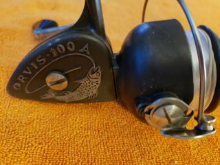 1 - Rare Vintage Collectible Metal Orvis - 100a Spinning Fishing Reel Made - Italy
