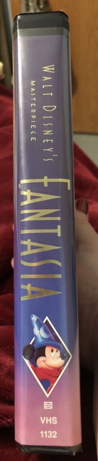 Rare 1132 Disney Masterpiece Fantasia on VHS with proof of purchase inside 7